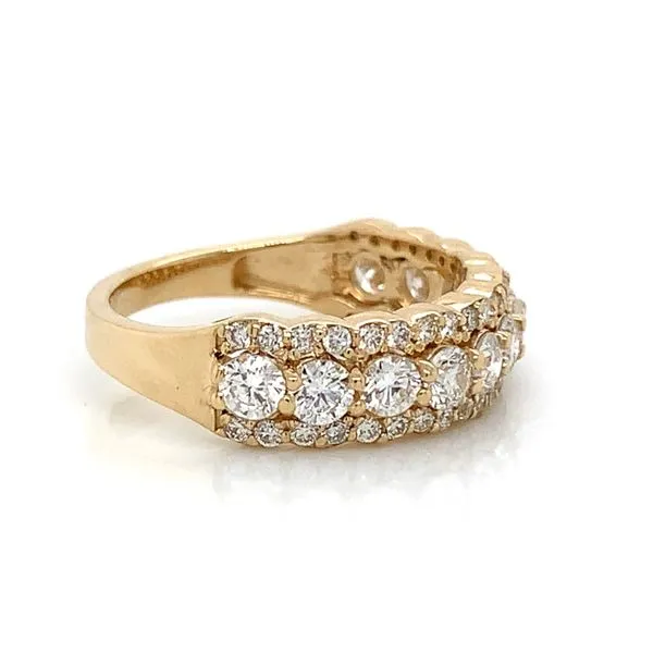 14K YG 1.53ct Three Row Big & Small Diamond Fashion Ring Image 3 Skaneateles Jewelry Skaneateles, NY