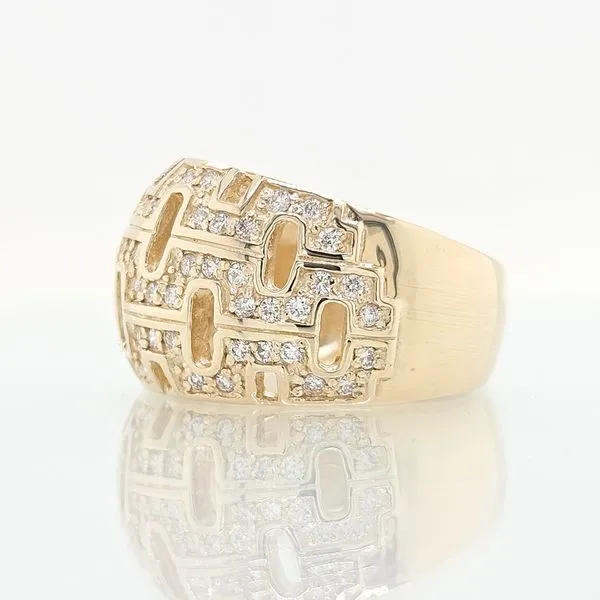 Geometric Wave Pattern Dome Diamond Ring Image 2 Skaneateles Jewelry Skaneateles, NY