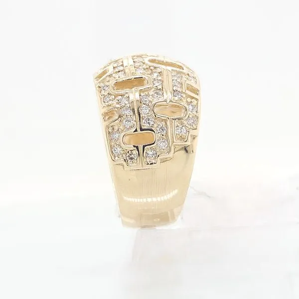 Geometric Wave Pattern Dome Diamond Ring Image 4 Skaneateles Jewelry Skaneateles, NY