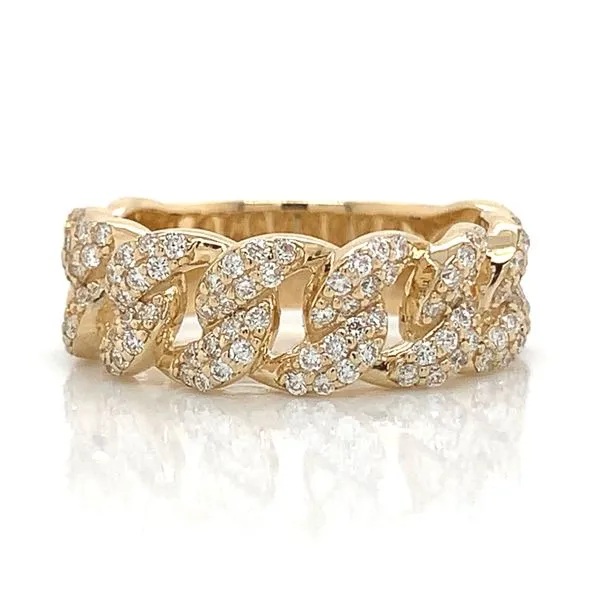 14K YG Ladies  0.70ct TW 7 mm Cuban Link Diamond Ring Skaneateles Jewelry Skaneateles, NY