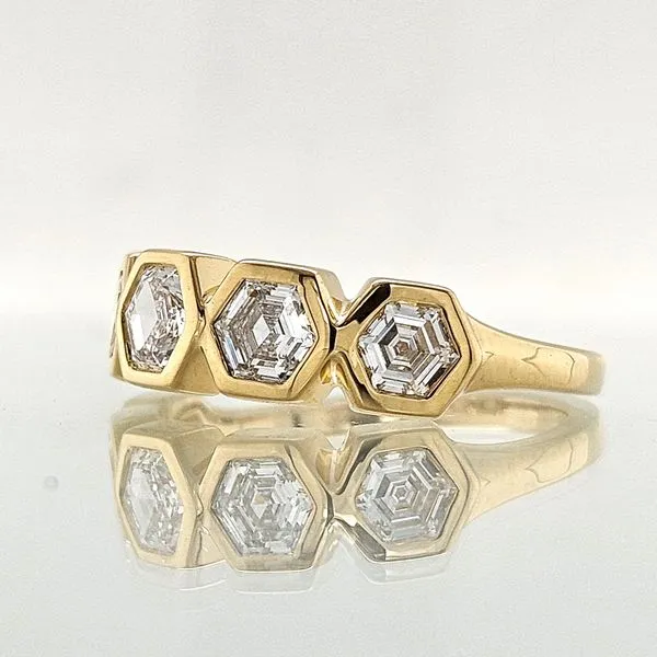 18K YG 1.52ct TW Diamond Honeycomb Hexagon Ring Image 3 Skaneateles Jewelry Skaneateles, NY