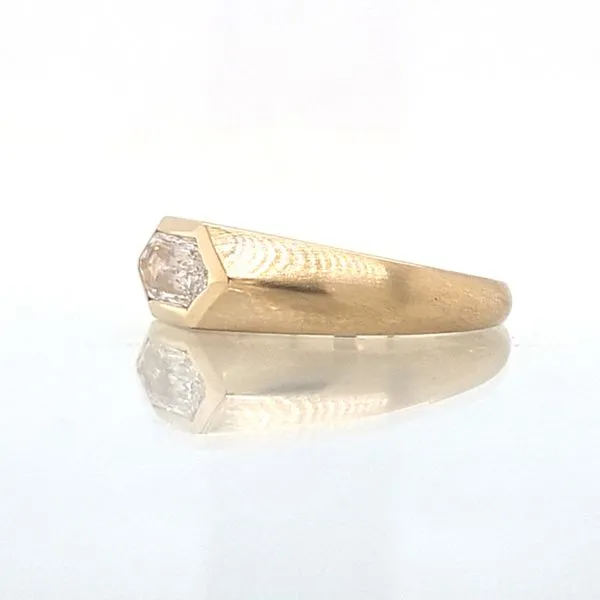 14K Yellow Gold East-West Hexagonal Diamond Signet Ring [GIA] Image 3 Skaneateles Jewelry Skaneateles, NY