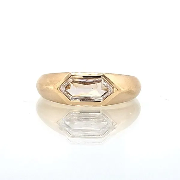 14K Yellow Gold East-West Hexagonal Diamond Signet Ring [GIA] Skaneateles Jewelry Skaneateles, NY