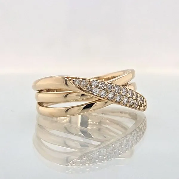 14K Yellow Gold  Crossover Fashion Ring Image 2 Skaneateles Jewelry Skaneateles, NY