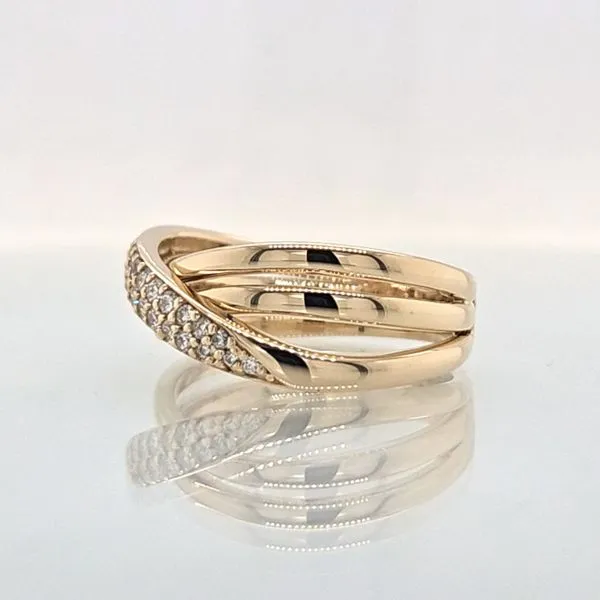 14K Yellow Gold  Crossover Fashion Ring Image 3 Skaneateles Jewelry Skaneateles, NY