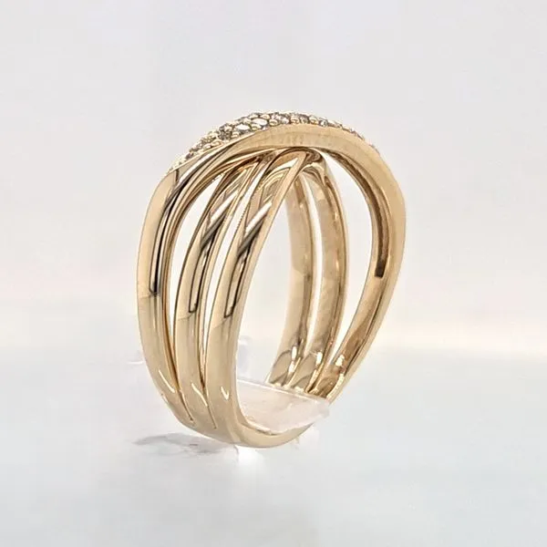 14K Yellow Gold  Crossover Fashion Ring Image 4 Skaneateles Jewelry Skaneateles, NY
