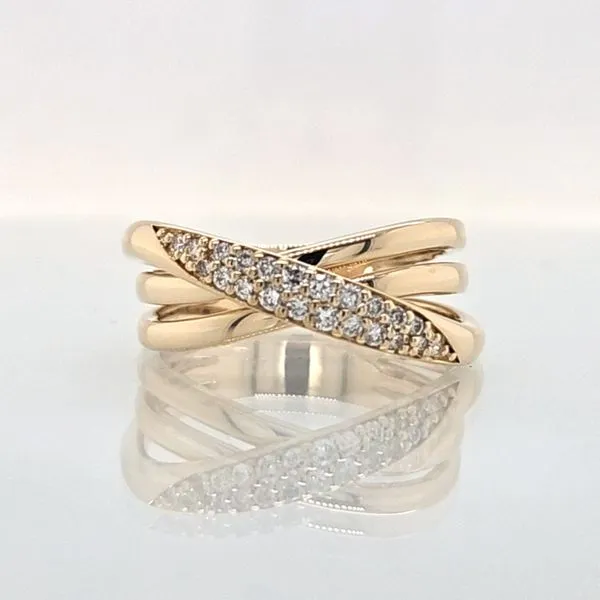 14K Yellow Gold  Crossover Fashion Ring Skaneateles Jewelry Skaneateles, NY
