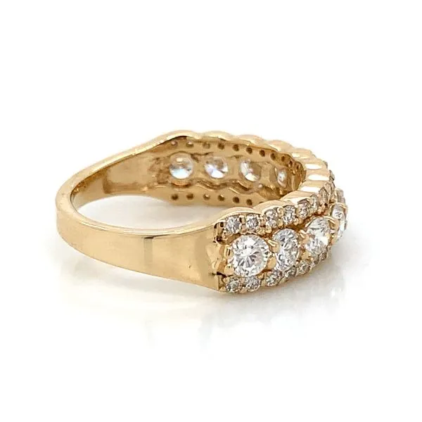 14K Yellow Gold 1.66ct TW Three-Row Diamond Ring | Our Exclusive Image 4 Skaneateles Jewelry Skaneateles, NY