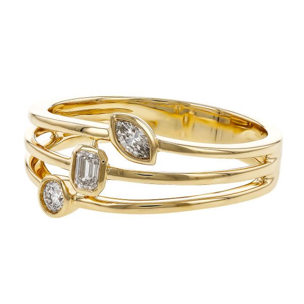 14K YG 1/4ct TW Triple Round & Fancy Shape Diamond Fashion Ring | Skaneateles Jewelry Image 2 Skaneateles Jewelry Skaneateles, NY