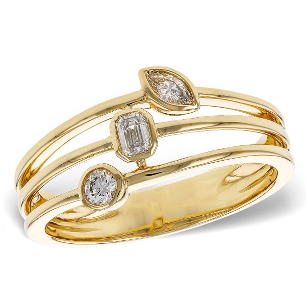 14K YG 1/4ct TW Triple Round & Fancy Shape Diamond Fashion Ring | Skaneateles Jewelry Skaneateles Jewelry Skaneateles, NY