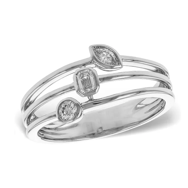 14K YG 1/4ct TW Triple Round & Fancy Shape Diamond Fashion Ring | Skaneateles Jewelry Image 2 Skaneateles Jewelry Skaneateles, NY