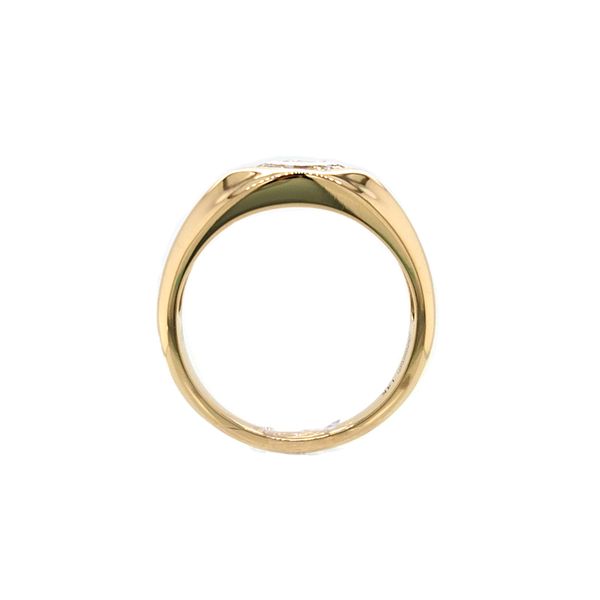 14K Yellow Gold East-West Hexagonal Diamond Signet Ring [GIA] Image 5 Skaneateles Jewelry Skaneateles, NY