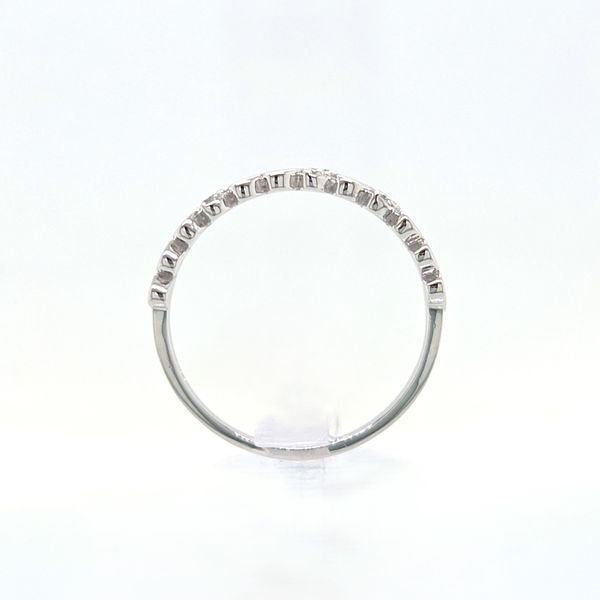 14K WG 0.09 CTTW Oval Gold and Diamond Accented Band Image 2 Skaneateles Jewelry Skaneateles, NY