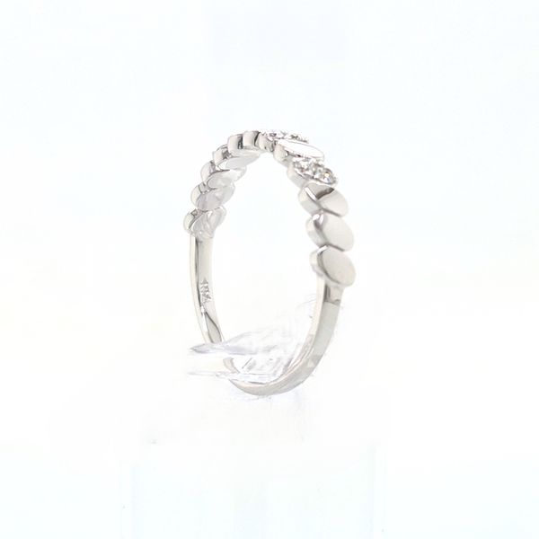 14K WG 0.09 CTTW Oval Gold and Diamond Accented Band Image 3 Skaneateles Jewelry Skaneateles, NY