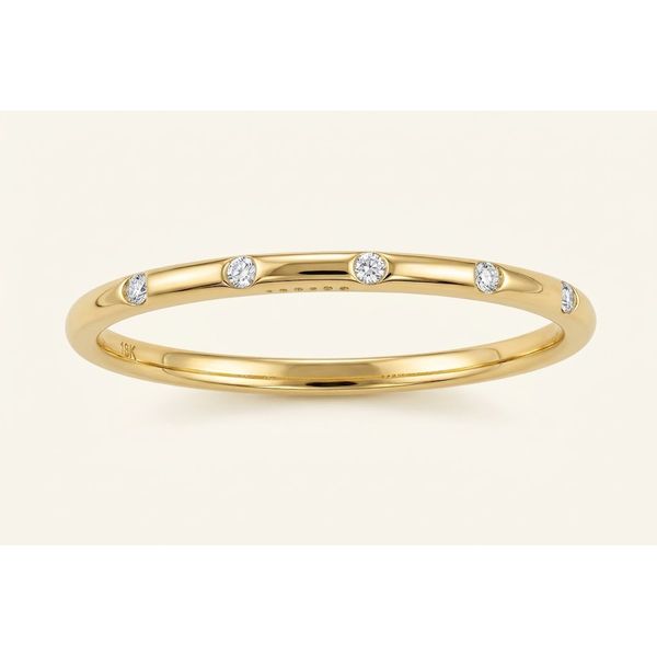 14 Karat Yellow Gold 0.05 Carat Total Weight Spiral Fashion Ring Skaneateles Jewelry Skaneateles, NY