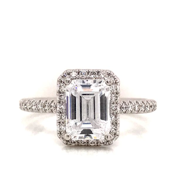 Next Generation Emerald Halo Engagement Ring Skaneateles Jewelry Skaneateles, NY