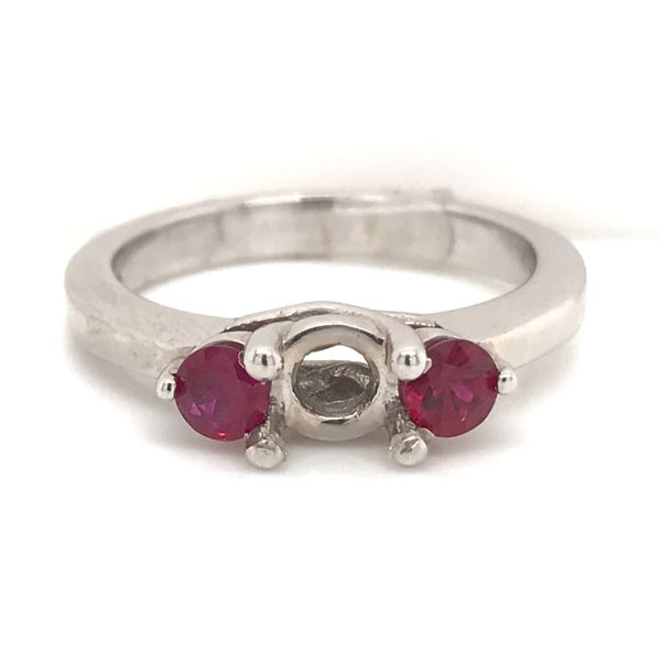 Next Generation Ruby Accent 3-Stone Engagement Ring Skaneateles Jewelry Skaneateles, NY