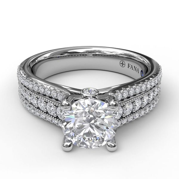 Next Generation Three Row Pave Engagement Ring Skaneateles Jewelry Skaneateles, NY