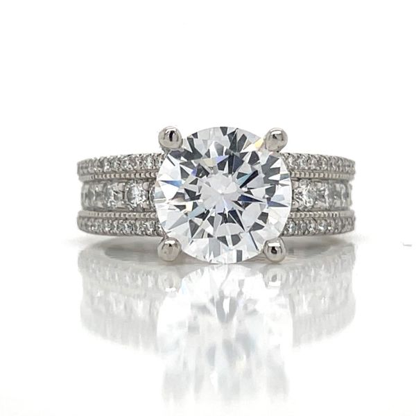 Platinum Ladies Custom 0.94ct TW Diamond Engagement Semi-Mount Ring Skaneateles Jewelry Skaneateles, NY