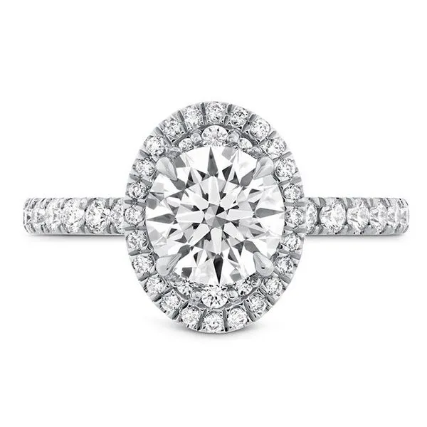 18K WG Ladies 0.39ct TW Hearts on Fire Juliette Diamond Oval Halo Semi-Mount Ring Skaneateles Jewelry Skaneateles, NY