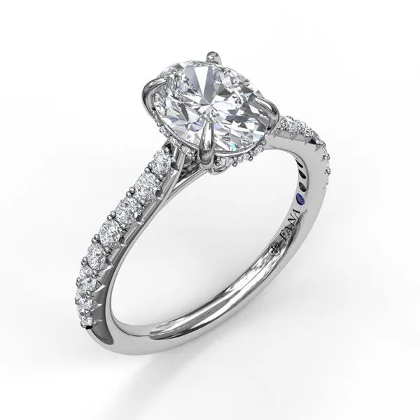 Pave Hidden Halo Oval Engagement ring Skaneateles Jewelry Skaneateles, NY