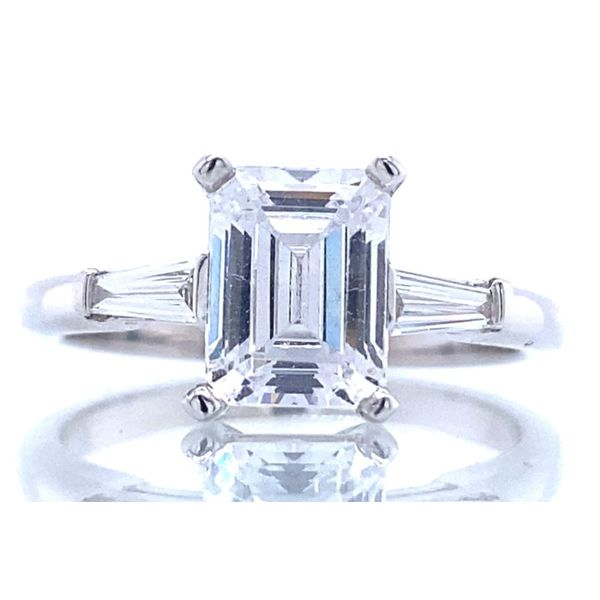 14K WG Emerald & Baguette Diamond 3-Stone Semi Mounting Skaneateles Jewelry Skaneateles, NY
