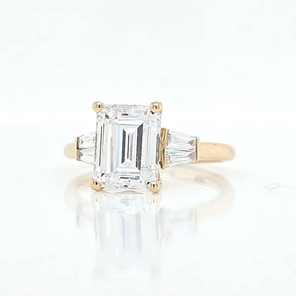 14k Yellow Gold Emerald Cut Diamond Engagement Ring Semi Mount (center not included) Image 2 Skaneateles Jewelry Skaneateles, NY