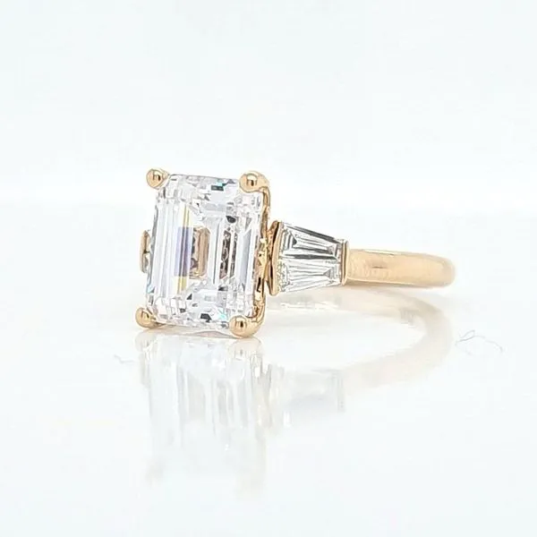 14k Yellow Gold Emerald Cut Diamond Engagement Ring Semi Mount (center not included) Image 3 Skaneateles Jewelry Skaneateles, NY