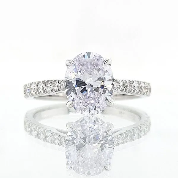 14K WG Ladies 0.40ct TW Graduated Diamond Cathedral Semi-Mount Ring for Oval Shape Skaneateles Jewelry Skaneateles, NY