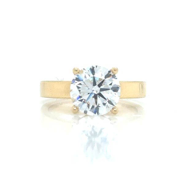 14K Yellow Gold Bold Shank Solitaire Engagement Ring Semi Mount Image 2 Skaneateles Jewelry Skaneateles, NY