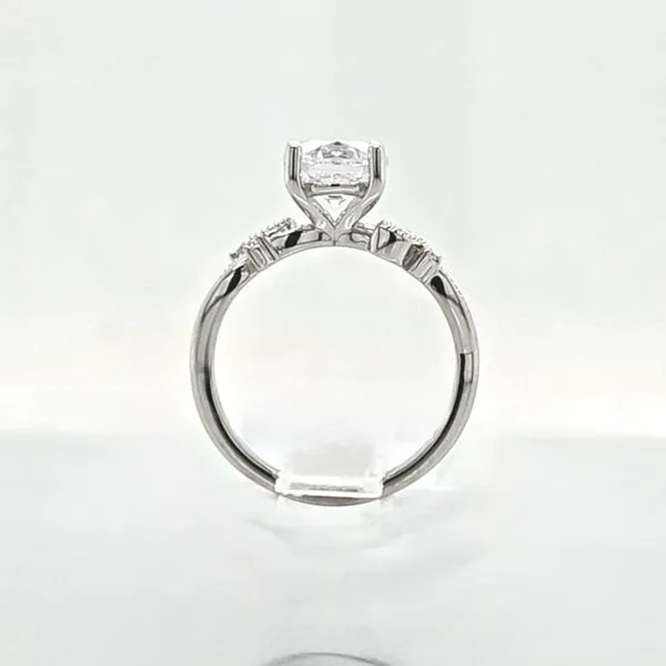 14K White Gold Romantic Floral Engagement Ring Semi-Mounting Image 4 Skaneateles Jewelry Skaneateles, NY