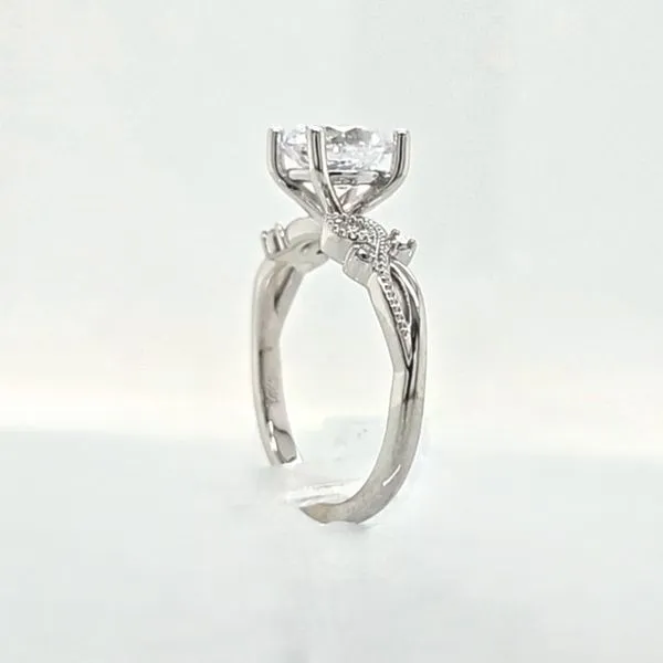 14K White Gold Romantic Floral Engagement Ring Semi-Mounting Image 5 Skaneateles Jewelry Skaneateles, NY
