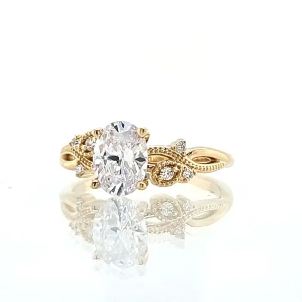 14K Yellow Gold Romantic Floral Engagement Ring Semi-Mounting Image 2 Skaneateles Jewelry Skaneateles, NY