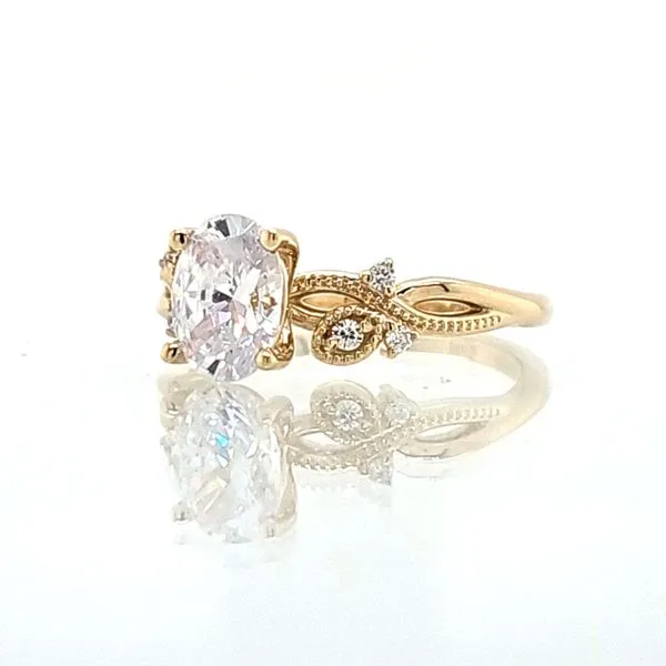 14K Yellow Gold Romantic Floral Engagement Ring Semi-Mounting Image 3 Skaneateles Jewelry Skaneateles, NY