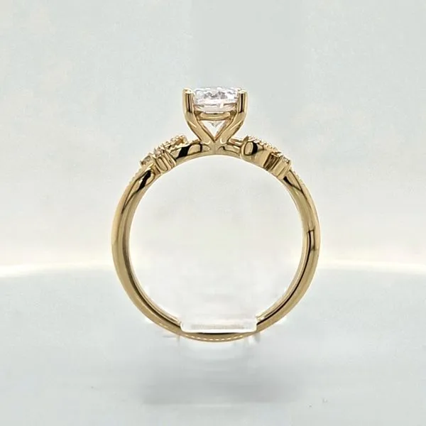 14K Yellow Gold Romantic Floral Engagement Ring Semi-Mounting Image 4 Skaneateles Jewelry Skaneateles, NY