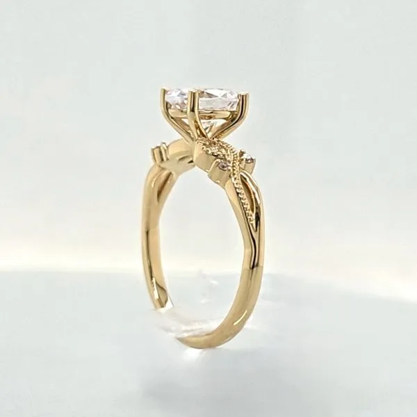 14K Yellow Gold Romantic Floral Engagement Ring Semi-Mounting Image 5 Skaneateles Jewelry Skaneateles, NY