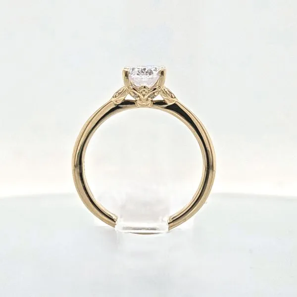 14K Yellow Gold Subtle Floral Accent Engagement Ring Semi-Mounting Image 4 Skaneateles Jewelry Skaneateles, NY