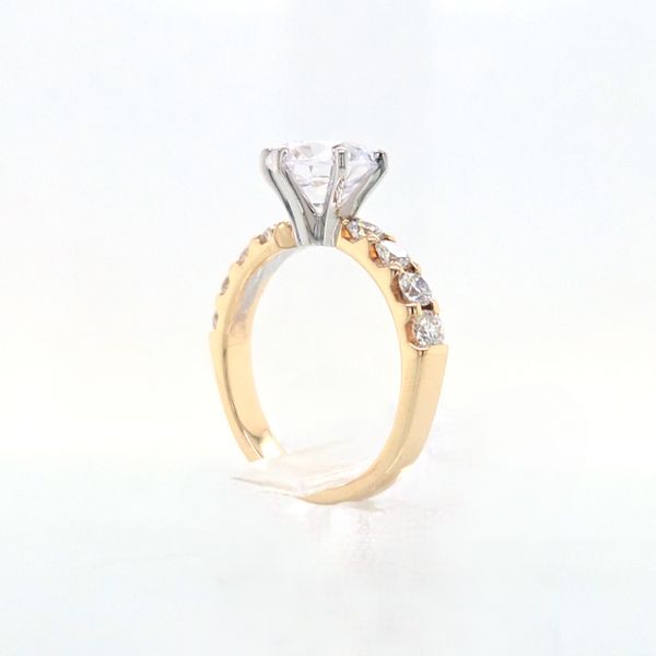 14KTwo-Tone Diamond Accented Six Prong Engagement Semi-Mounting Image 4 Skaneateles Jewelry Skaneateles, NY