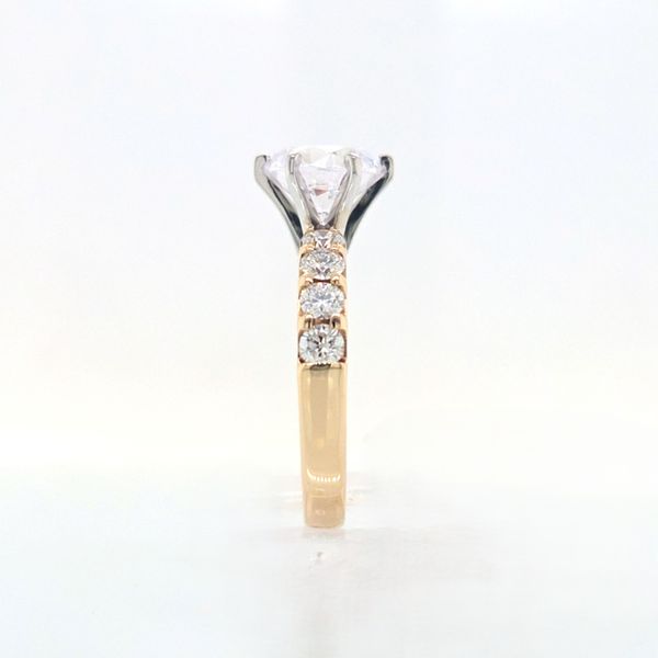 14KTwo-Tone Diamond Accented Six Prong Engagement Semi-Mounting Image 5 Skaneateles Jewelry Skaneateles, NY