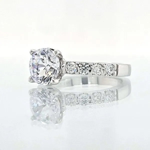 14K White Gold Diamond Accented Engagement Ring Semi-Mounting Image 2 Skaneateles Jewelry Skaneateles, NY