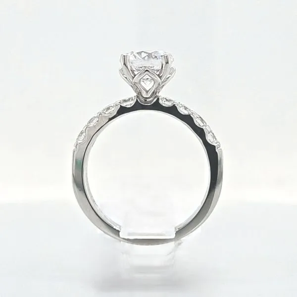 14K White Gold Diamond Accented Engagement Ring Semi-Mounting Image 4 Skaneateles Jewelry Skaneateles, NY