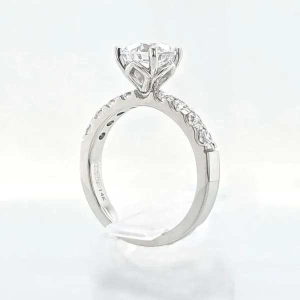14K White Gold Diamond Accented Engagement Ring Semi-Mounting Image 5 Skaneateles Jewelry Skaneateles, NY
