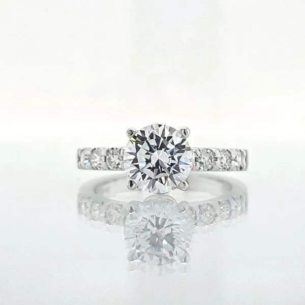 14K White Gold Diamond Accented Engagement Ring Semi-Mounting Skaneateles Jewelry Skaneateles, NY