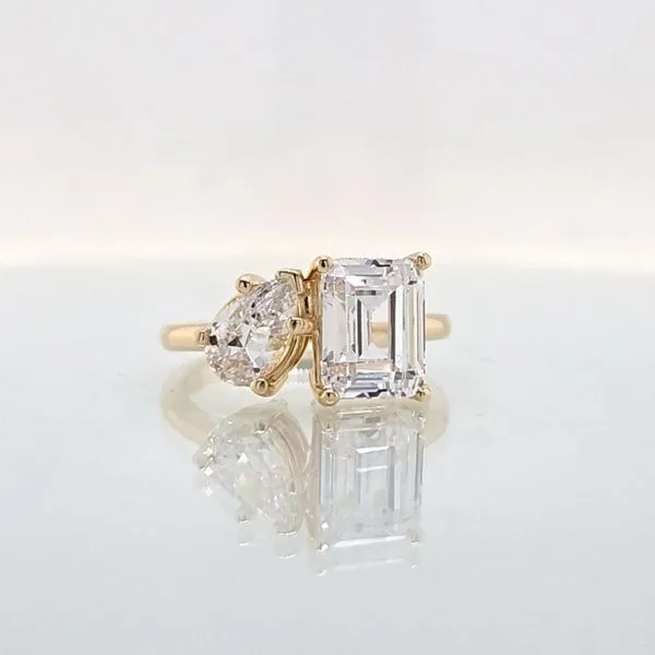 14K Yellow Gold Emerald & Pear 