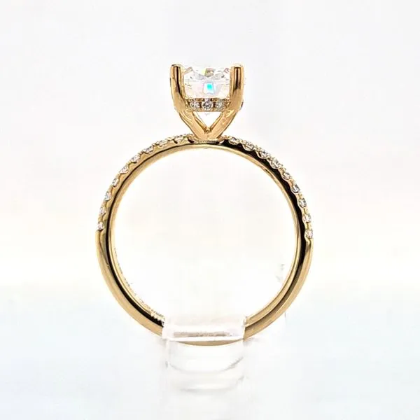 18K Yellow Gold Diamond-Accented Hidden Halo Engagement Ring Semi-Mounting Image 4 Skaneateles Jewelry Skaneateles, NY