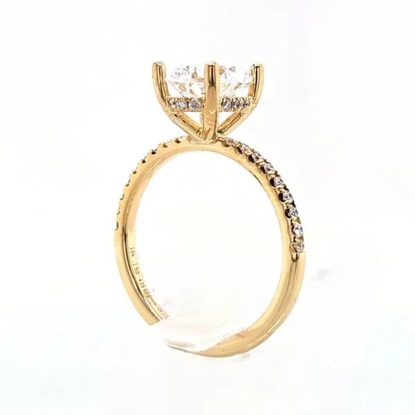 18K Yellow Gold Diamond-Accented Hidden Halo Engagement Ring Semi-Mounting Image 5 Skaneateles Jewelry Skaneateles, NY