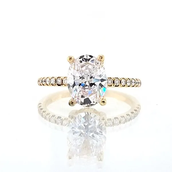 18K Yellow Gold Diamond-Accented Hidden Halo Engagement Ring Semi-Mounting Skaneateles Jewelry Skaneateles, NY