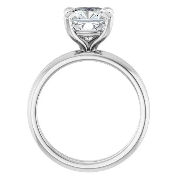 Our Signature 14K WG 8mm Cushion Brilliant Ring Setting (Mounting Only) Skaneateles Jewelry Skaneateles, NY