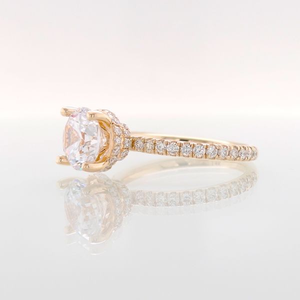 14K Yellow Gold Hidden Halo & Diamond Collar Engagement Ring Semi-Mounting Image 3 Skaneateles Jewelry Skaneateles, NY