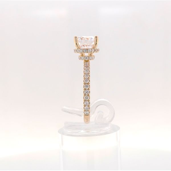 14K Yellow Gold Hidden Halo & Diamond Collar Engagement Ring Semi-Mounting Image 4 Skaneateles Jewelry Skaneateles, NY